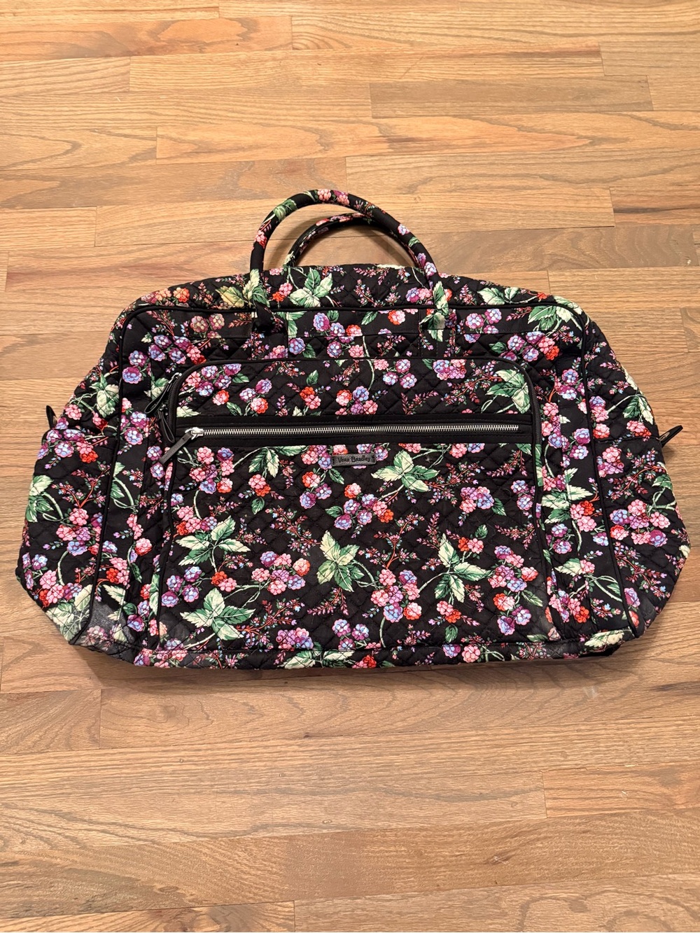 Vera Bradley Black Floral Quilted Weekender Bag
